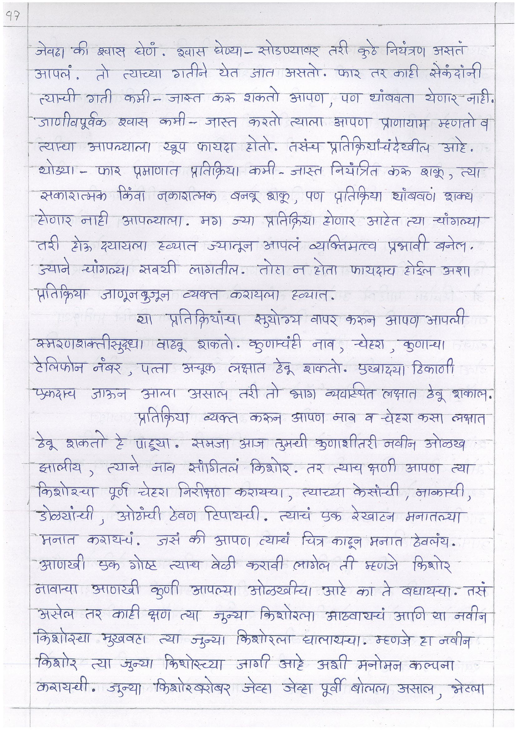 essay writing marathi meaning